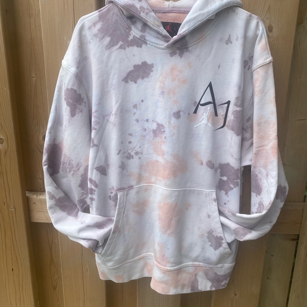 Air Jordan AJ Tie-Dye Hoodie - Pink and Gray - unisex